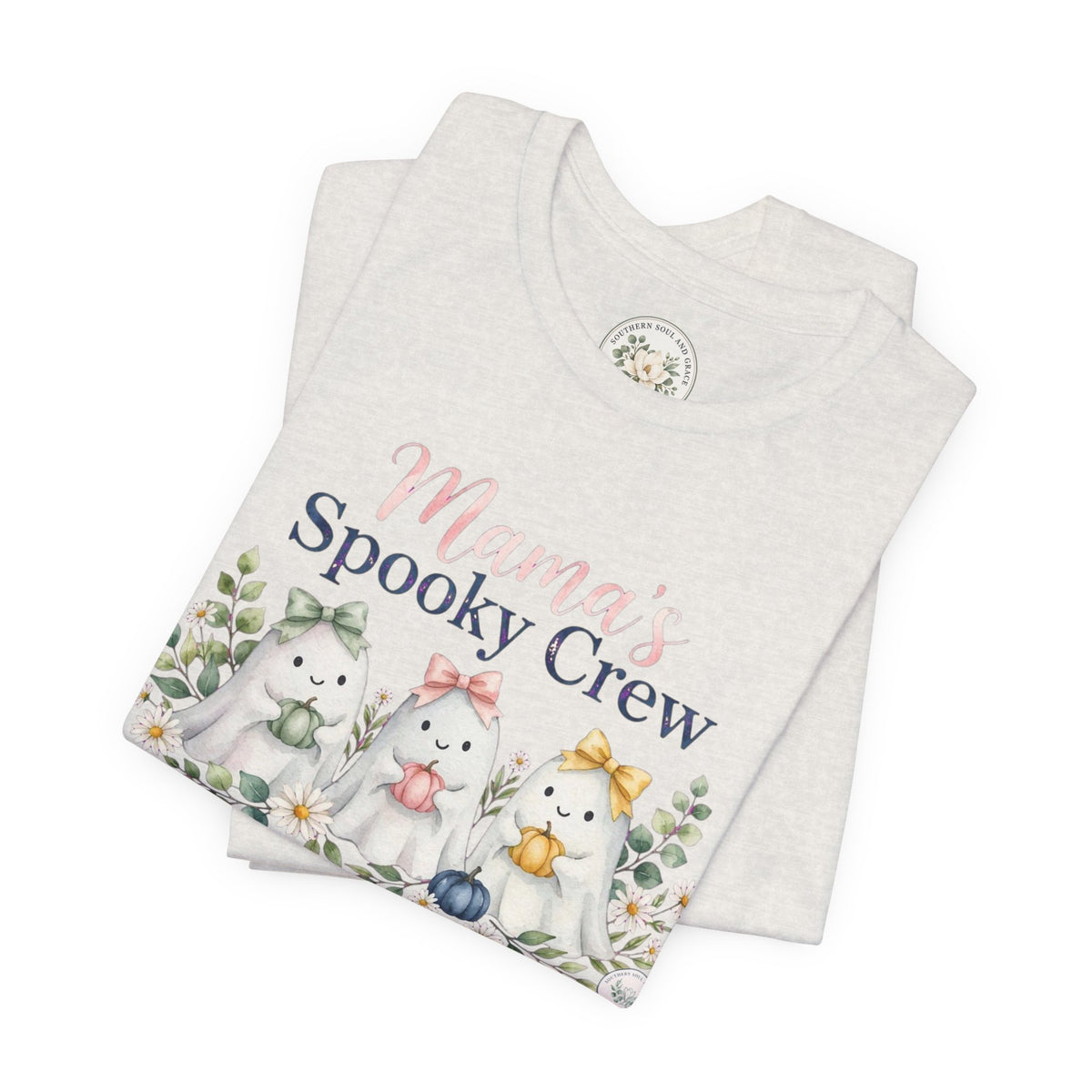 Mama's Spooky Crew T-Shirt — Cute Pastel Halloween Tee for Moms & Kids