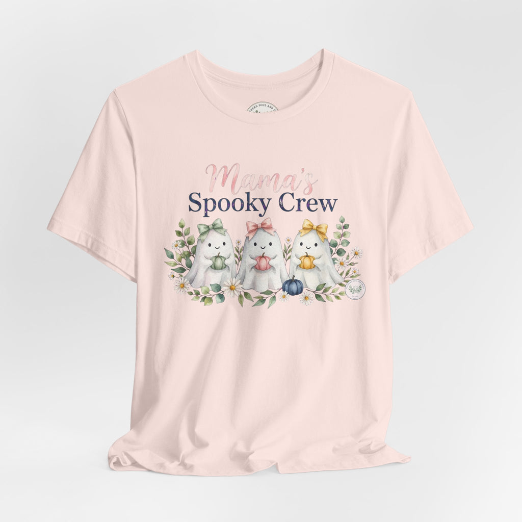 Mama's Spooky Crew T-Shirt — Cute Pastel Halloween Tee for Moms & Kids