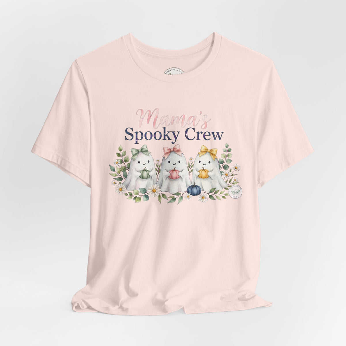 Mama's Spooky Crew T-Shirt — Cute Pastel Halloween Tee for Moms & Kids