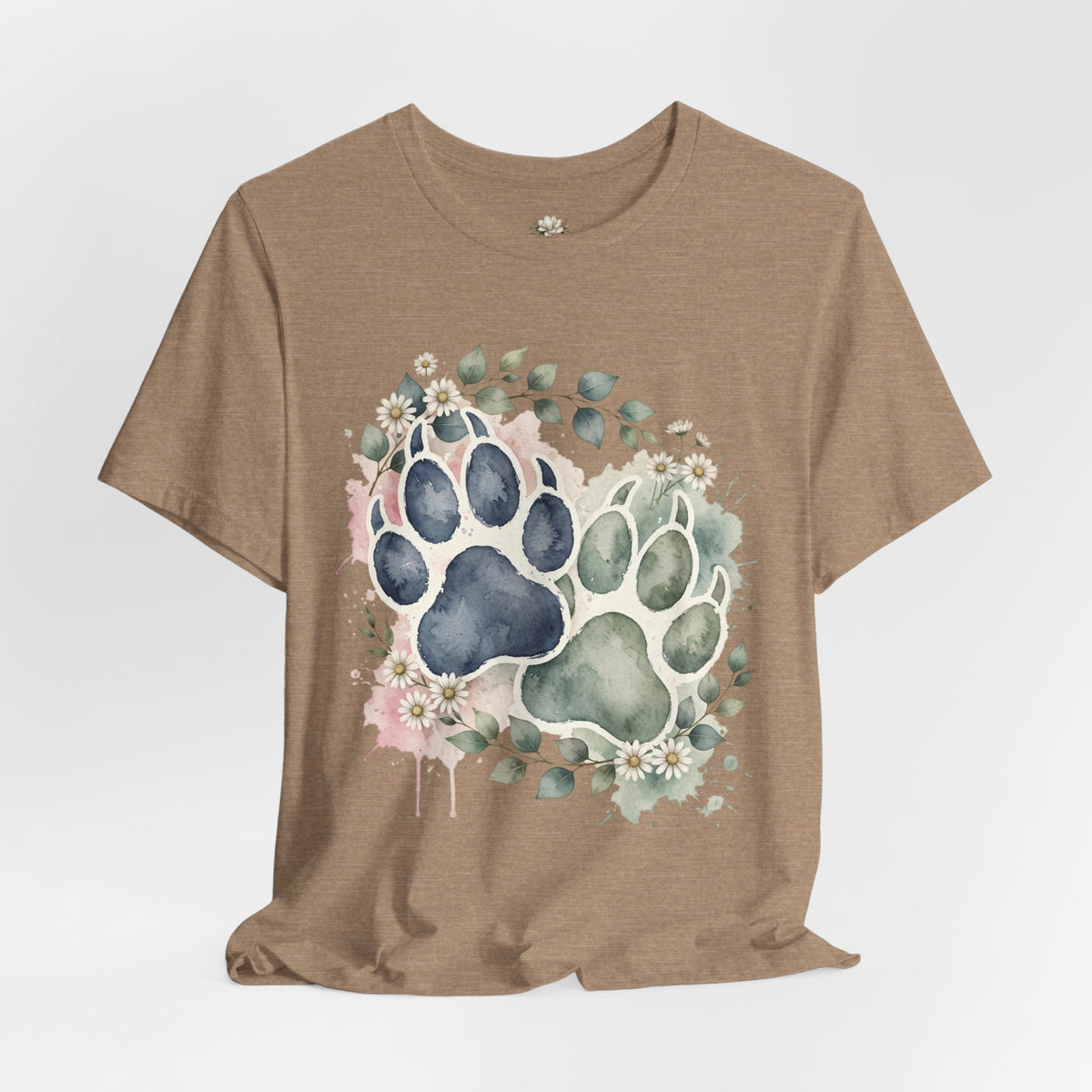 Floral Watercolor Paw Print T-Shirt Southern Soul and Grace