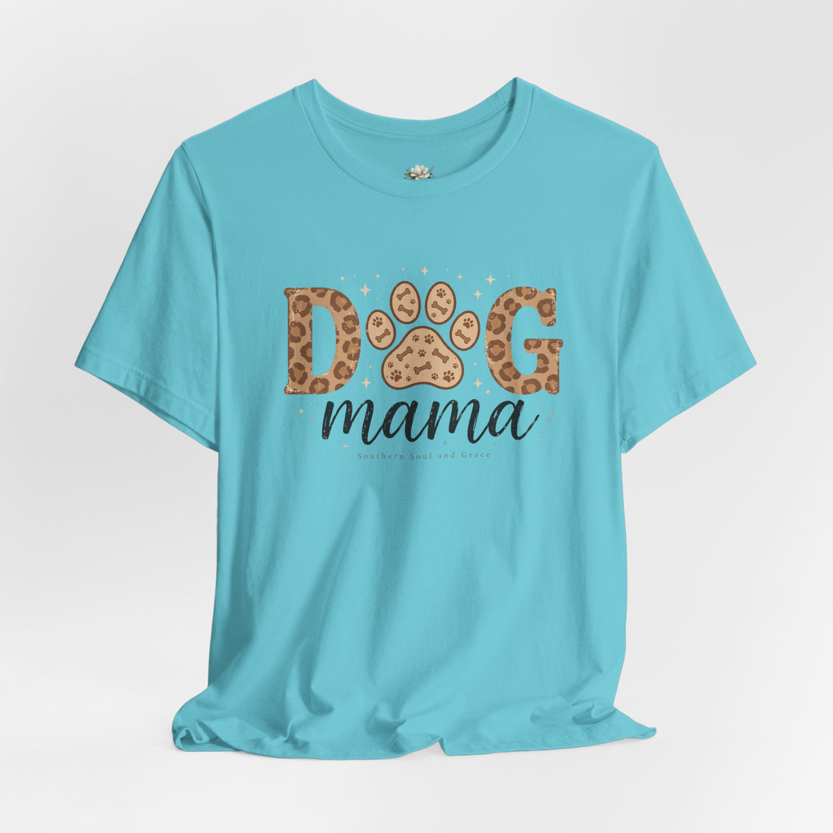 Dog Mama T‑Shirt — Leopard Paw Graphic Tee for Dog Lovers