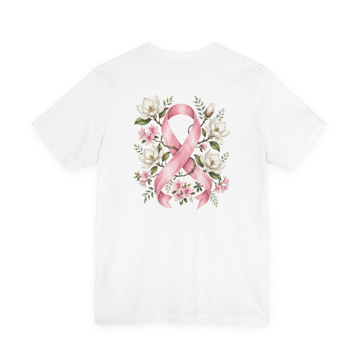 Breast Cancer Awareness Floral Ribbon T‑Shirt - view 7