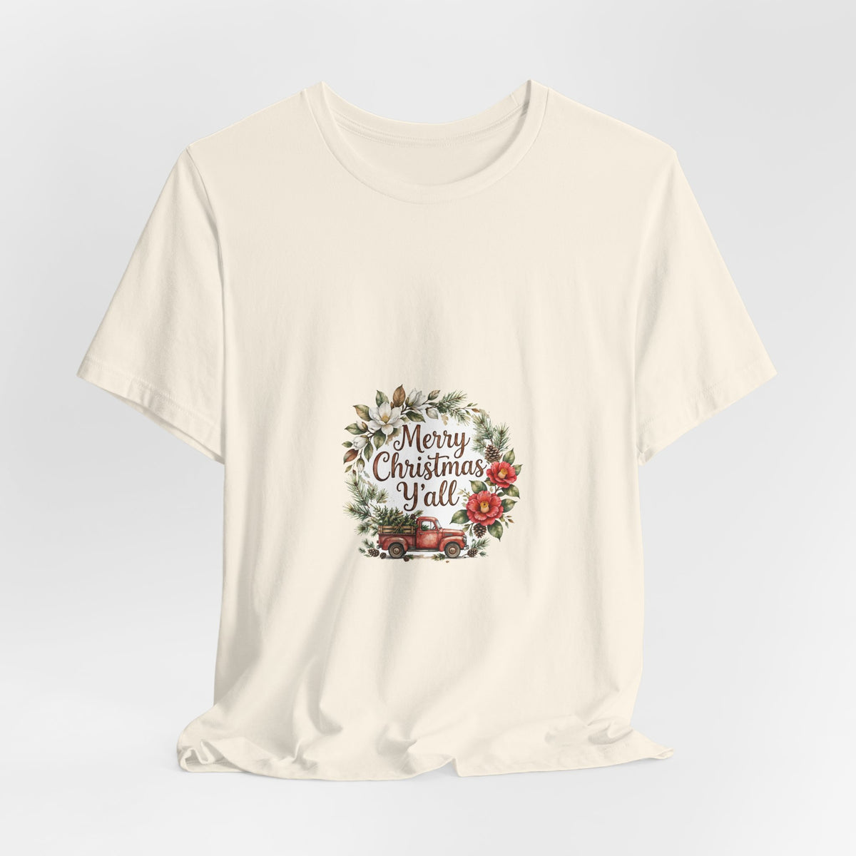 Merry Christmas Y'all Adult T-Shirt — Vintage Truck Christmas Tee