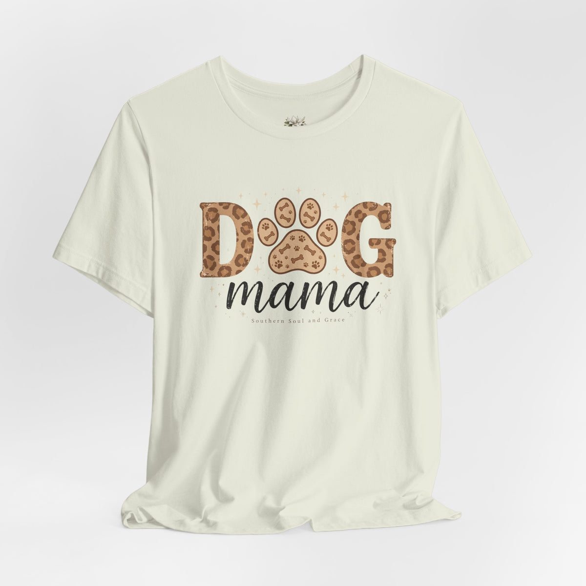 Dog Mama T‑Shirt — Leopard Paw Graphic Tee for Dog Lovers