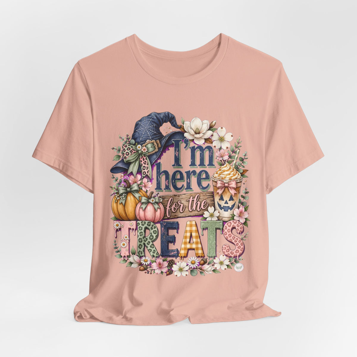 I’m Here for the Treats Tee — Cute Halloween/Autumn Pumpkin Graphic T-Shirt