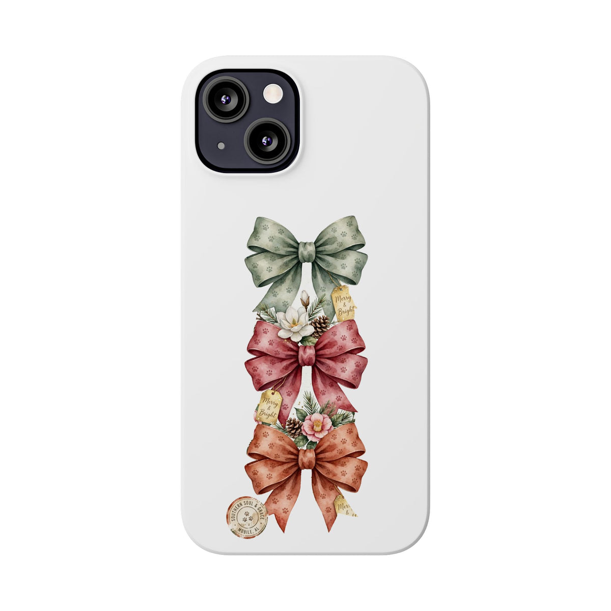 Slim Phone Case — Vintage Bow Trio Floral Design