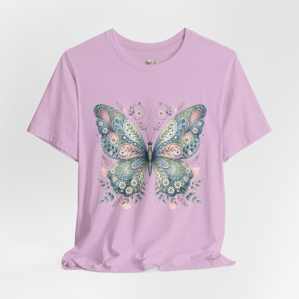 Butterfly Floral Tee — Watercolor Boho Butterfly Graphic T-Shirt