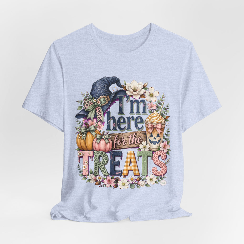 I’m Here for the Treats Tee — Cute Halloween/Autumn Pumpkin Graphic T-Shirt