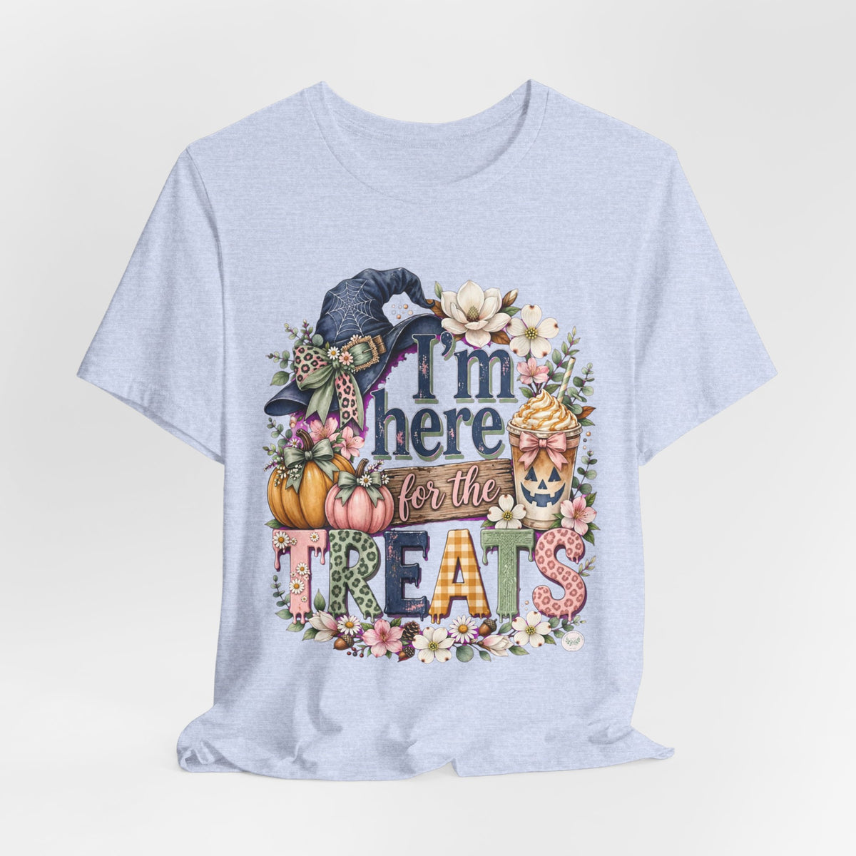 I’m Here for the Treats Tee — Cute Halloween/Autumn Pumpkin Graphic T-Shirt