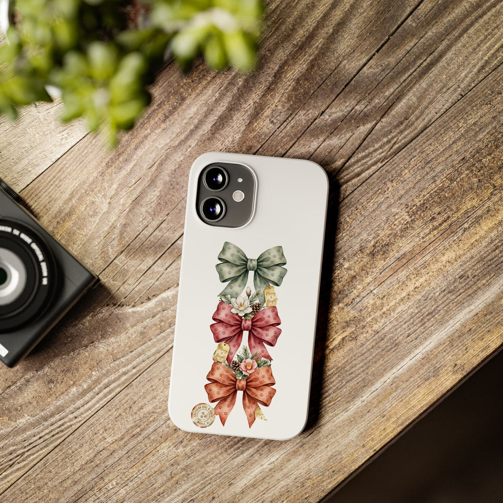 Slim Phone Case — Vintage Bow Trio Floral Design