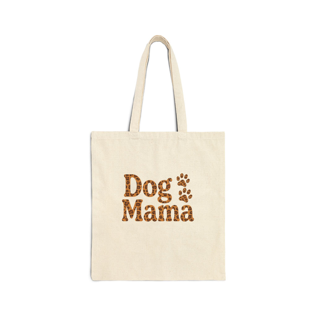 Dog Mama Canvas Tote Bag – Cute Paw Print Shopper for Dog Lovers