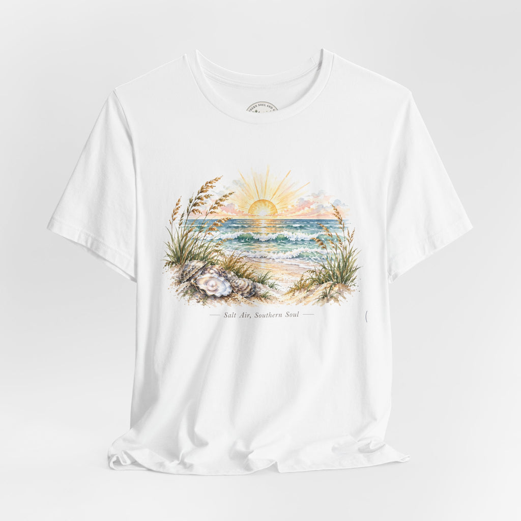 Sunrise Beach Tee — Coastal Ocean Sunset Graphic T-Shirt