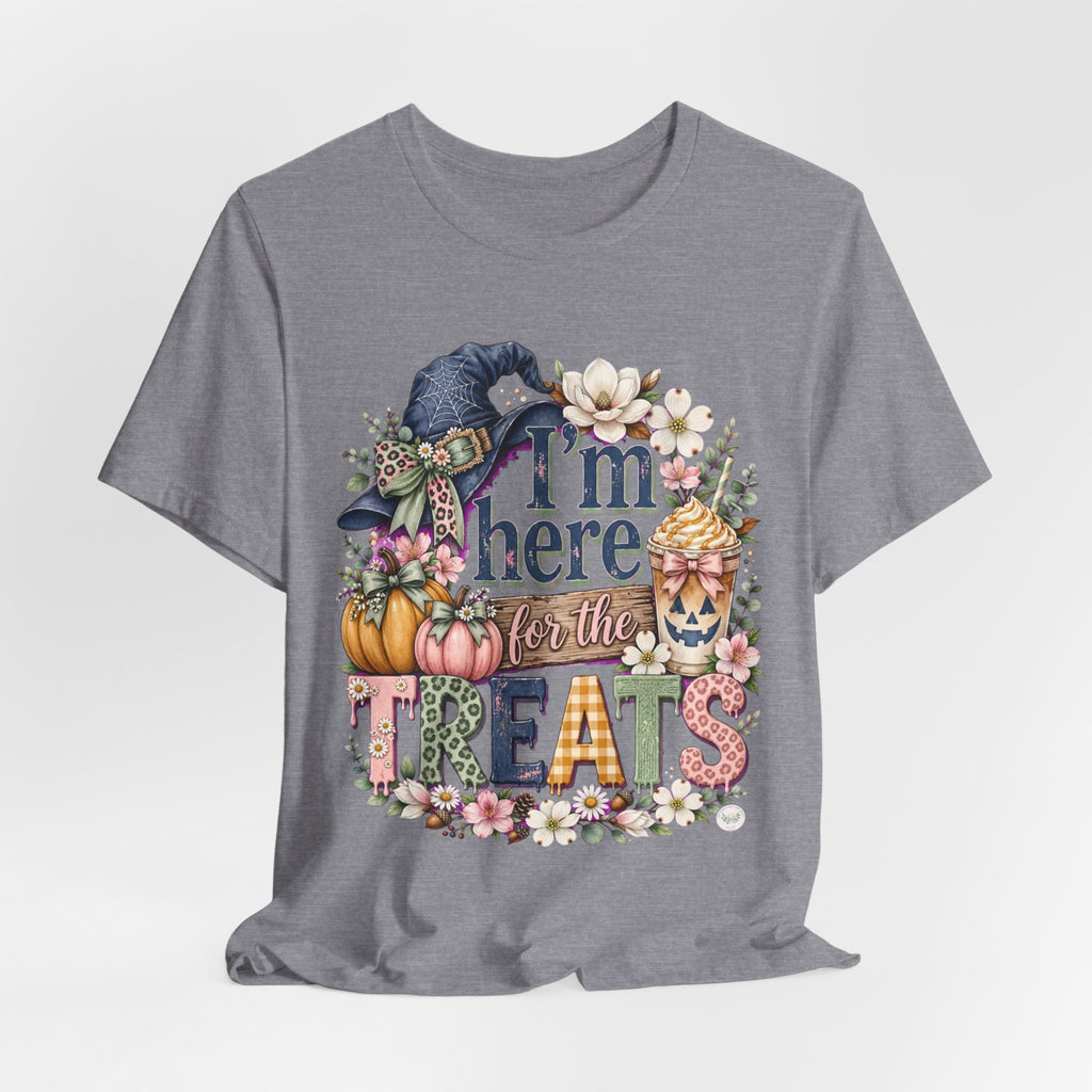 I’m Here for the Treats Tee — Cute Halloween/Autumn Pumpkin Graphic T-Shirt