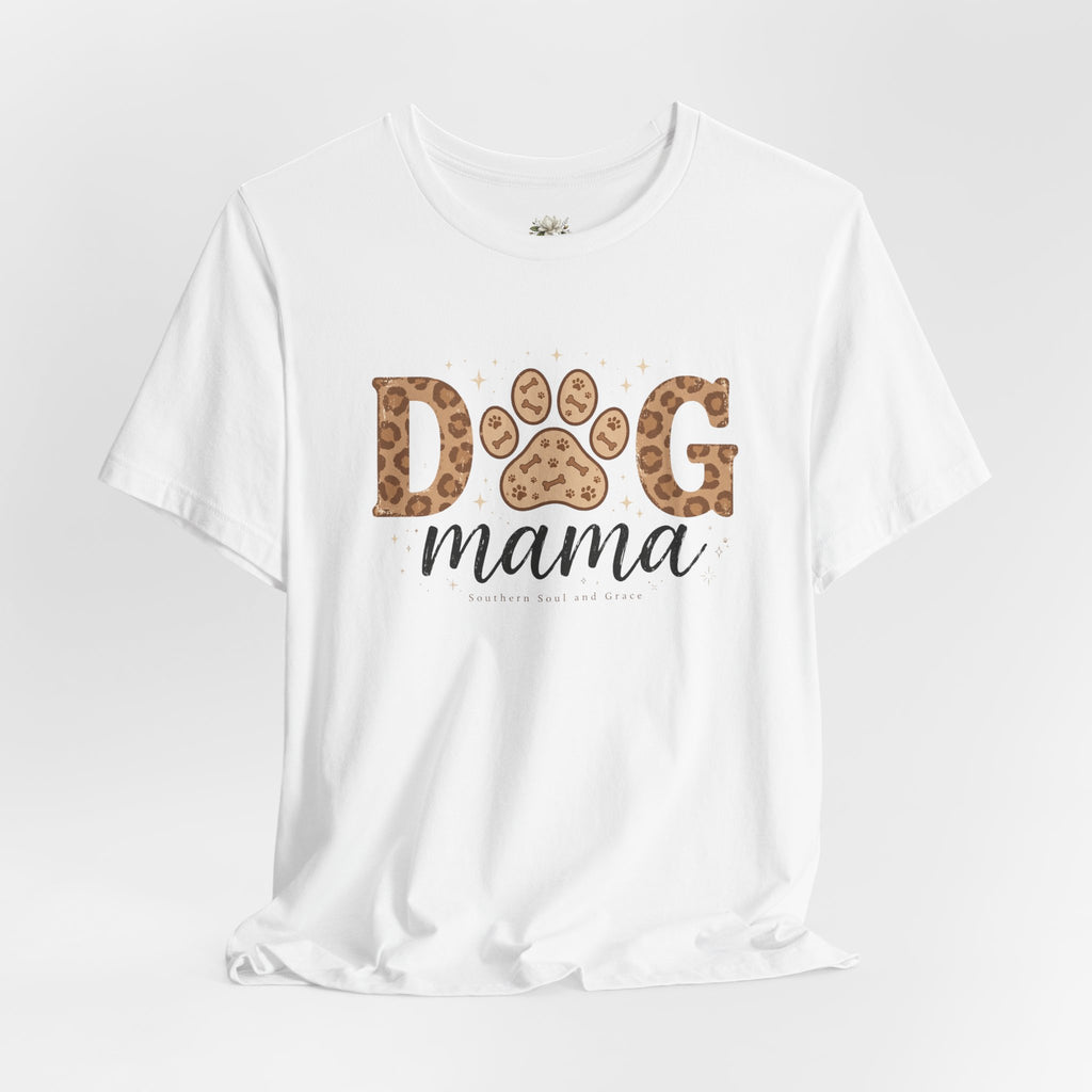 Dog Mama T‑Shirt — Leopard Paw Graphic Tee for Dog Lovers