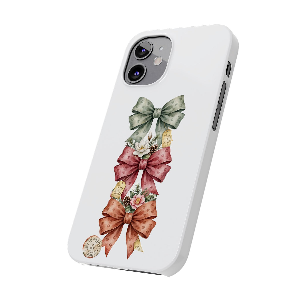 Slim Phone Case — Vintage Bow Trio Floral Design