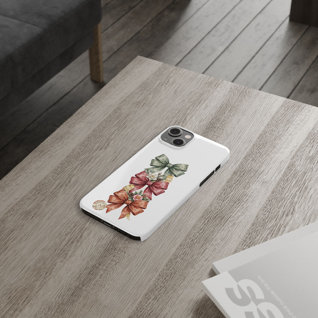 Slim Phone Case — Vintage Bow Trio Floral Design