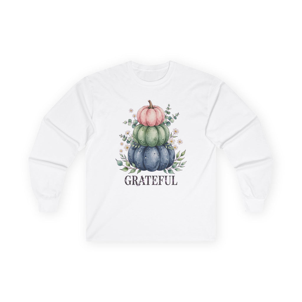 Grateful Pastel Pumpkin Stack Long Sleeve Tee