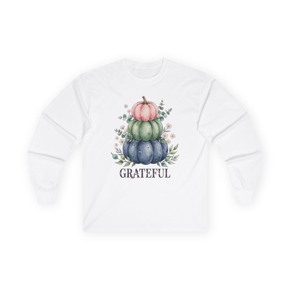 Grateful Pastel Pumpkin Stack Long Sleeve Tee