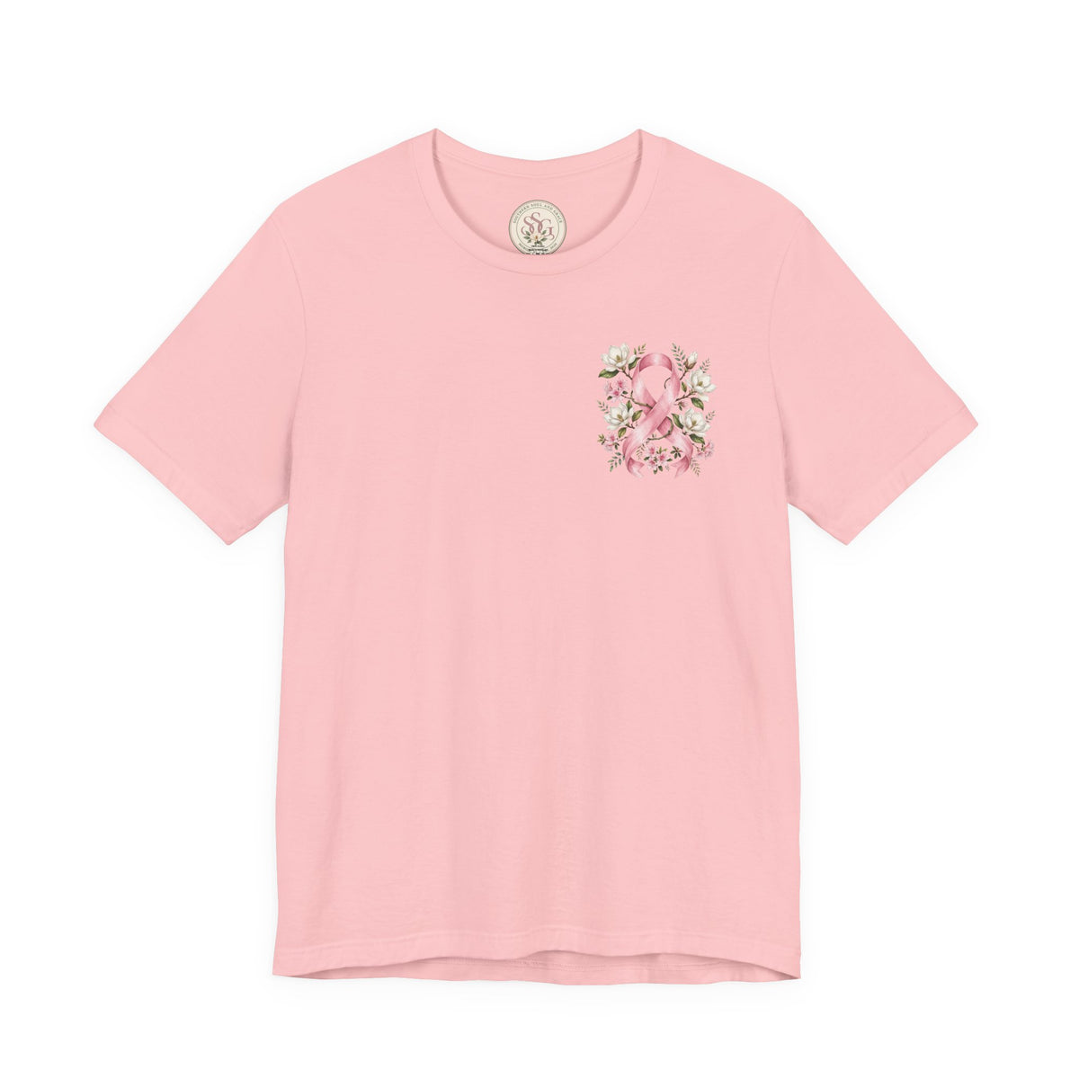Breast Cancer Awareness Floral Ribbon T‑Shirt - view 5