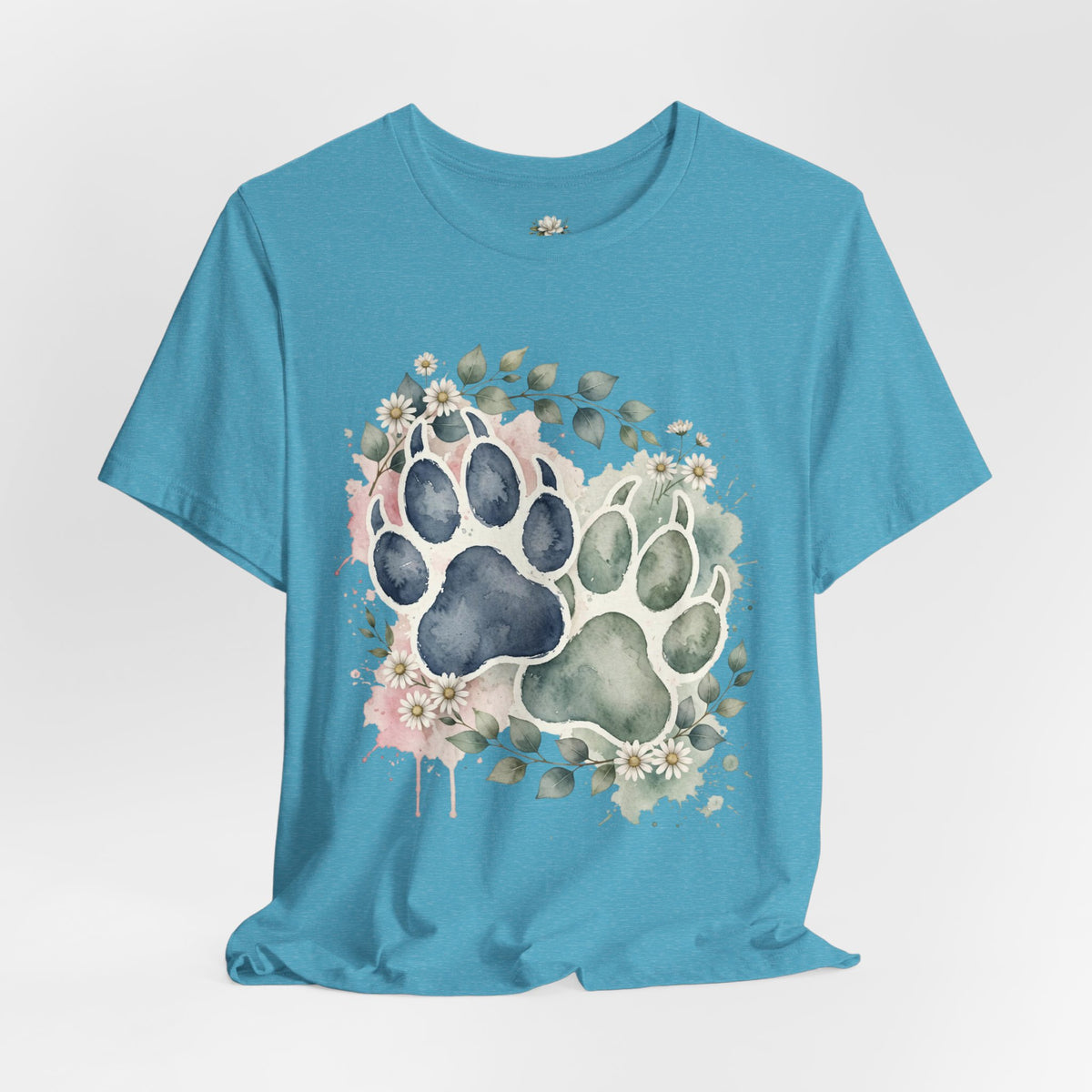 Floral Watercolor Paw Print T-Shirt Southern Soul and Grace