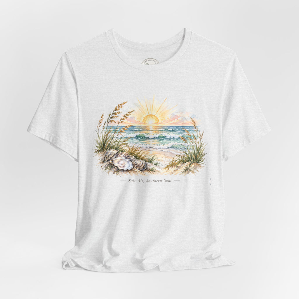 Sunrise Beach Tee — Coastal Ocean Sunset Graphic T-Shirt