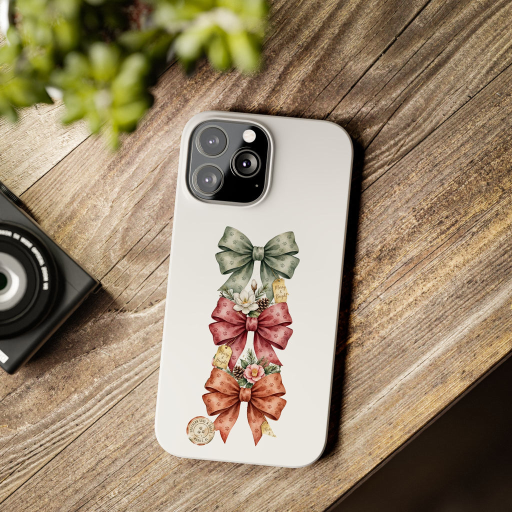 Slim Phone Case — Vintage Bow Trio Floral Design