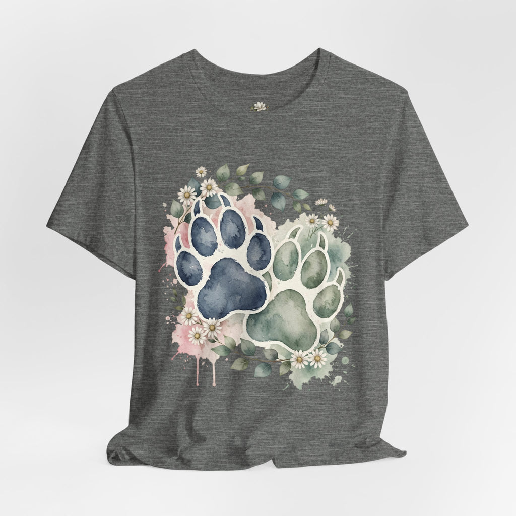 Floral Watercolor Paw Print T-Shirt Southern Soul and Grace