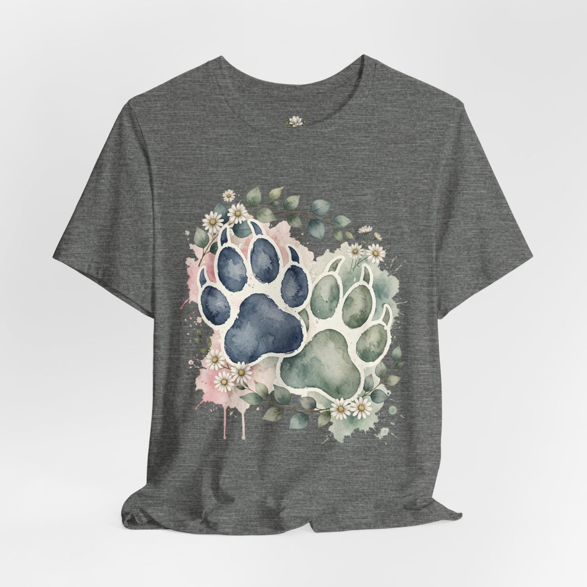 Floral Watercolor Paw Print T-Shirt Southern Soul and Grace