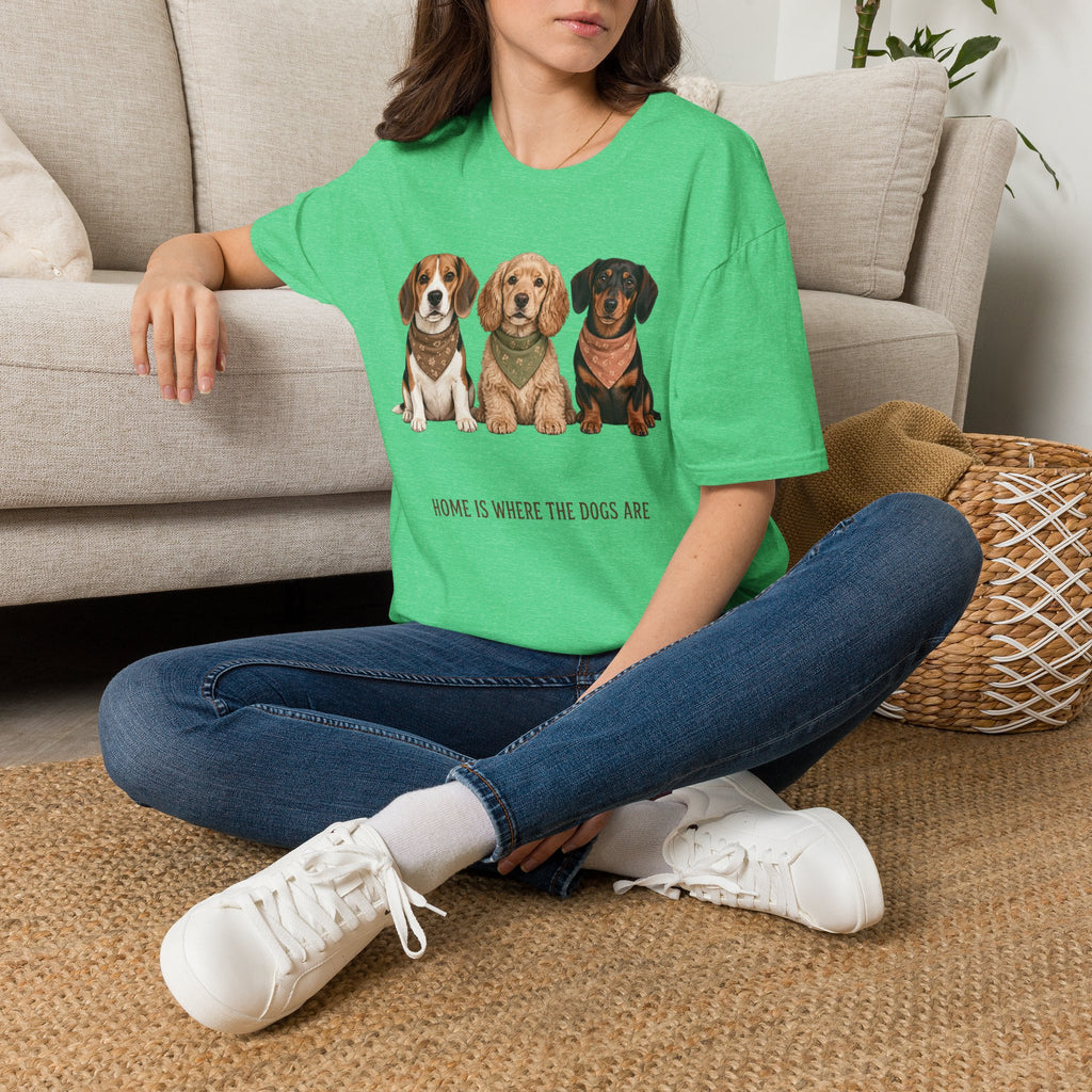 Three Cute Dogs T-Shirt | Beagle Cocker Dachshund Illustration