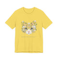 Floral Cat Face Tee — Watercolor Kitty Floral Illustration T-Shirt
