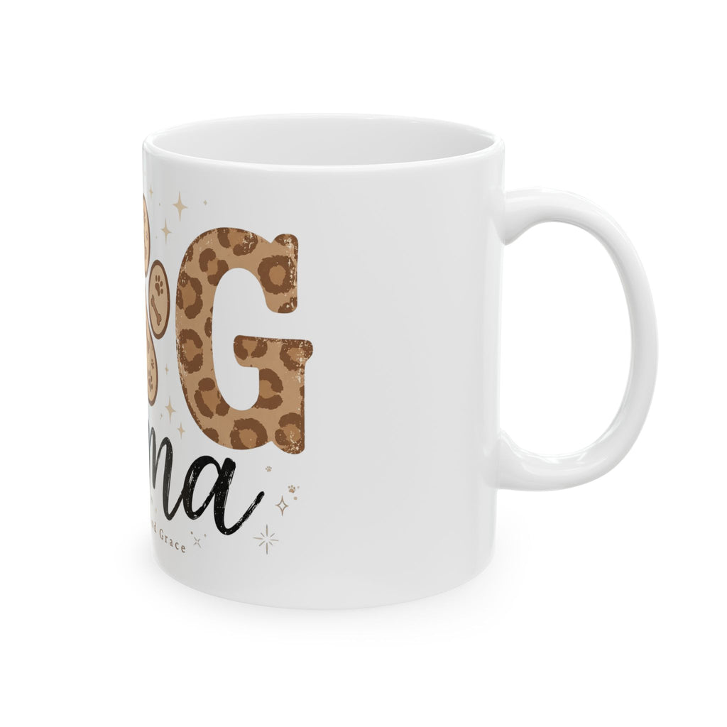 Dog Mama Leopard Paw Ceramic Mug — Cute Pet Mom Coffee Cup (11oz & 15oz)