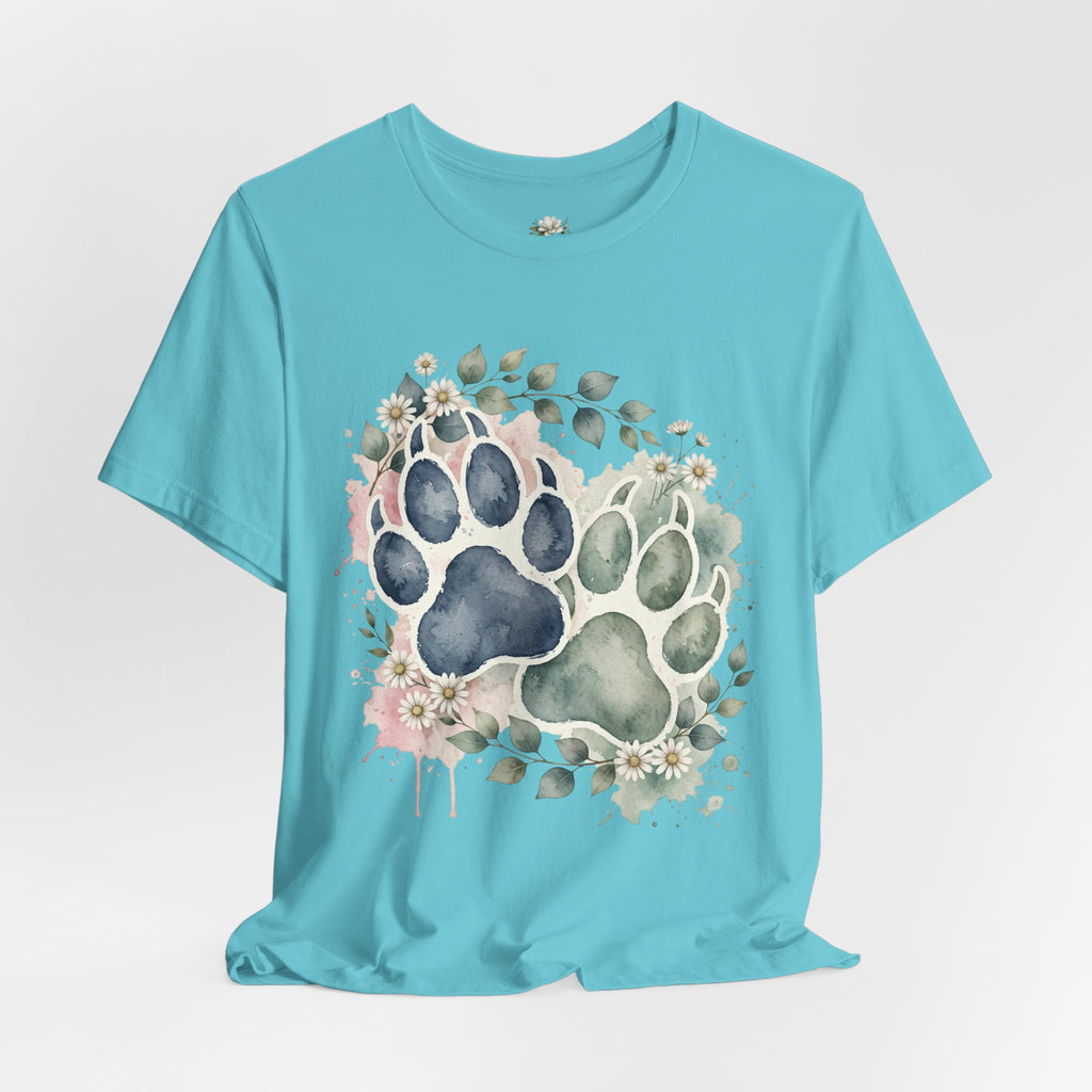 Floral Watercolor Paw Print T-Shirt Southern Soul and Grace