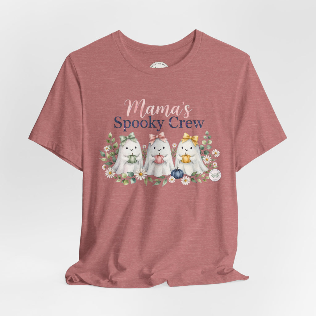 Mama's Spooky Crew T-Shirt — Cute Pastel Halloween Tee for Moms & Kids