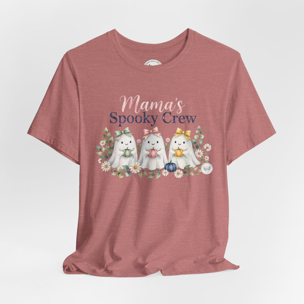 Mama's Spooky Crew T-Shirt — Cute Pastel Halloween Tee for Moms & Kids