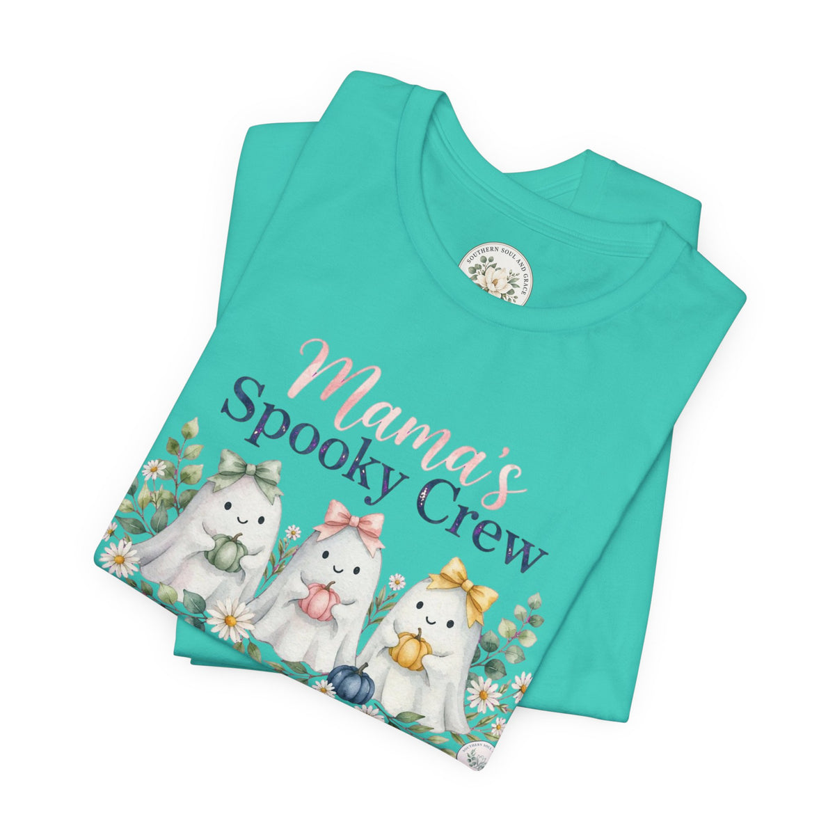Mama's Spooky Crew T-Shirt — Cute Pastel Halloween Tee for Moms & Kids