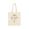 Be Still Canvas Tote Bag — 'Be Still and Know' Psalm 46:10 Inspirational Grocery & Bible Study Tote