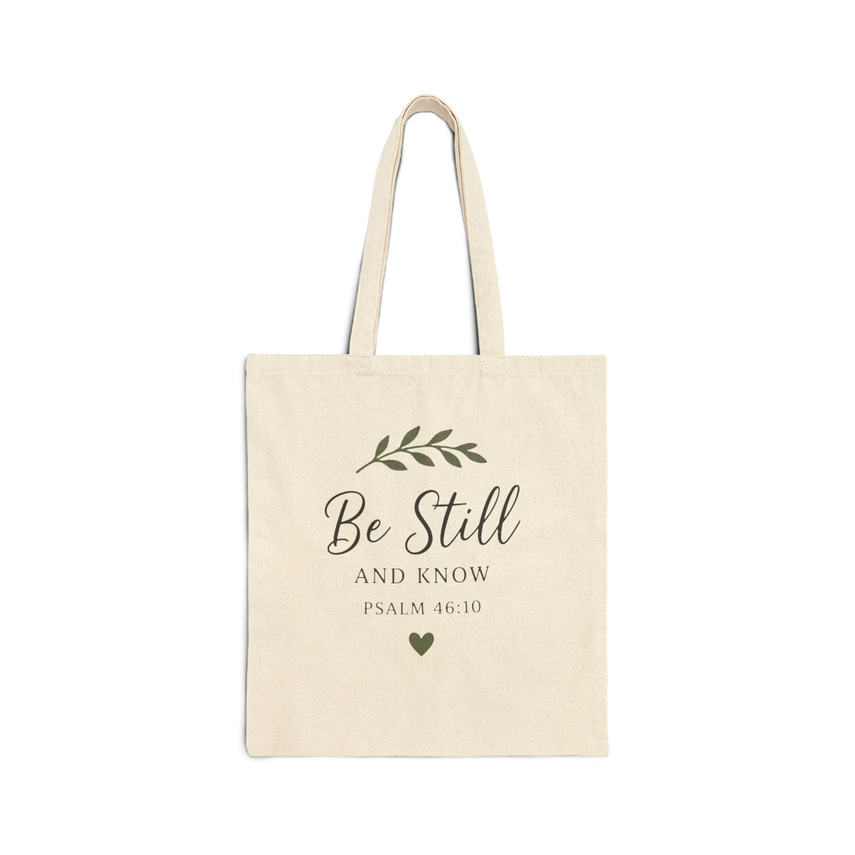 Be Still Canvas Tote Bag — 'Be Still and Know' Psalm 46:10 Inspirational Grocery & Bible Study Tote