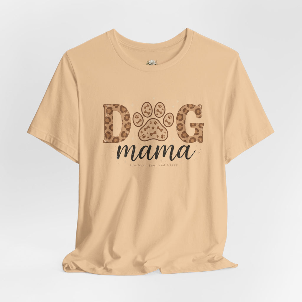 Dog Mama T‑Shirt — Leopard Paw Graphic Tee for Dog Lovers