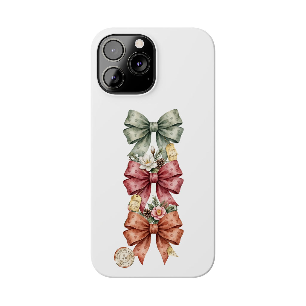 Slim Phone Case — Vintage Bow Trio Floral Design