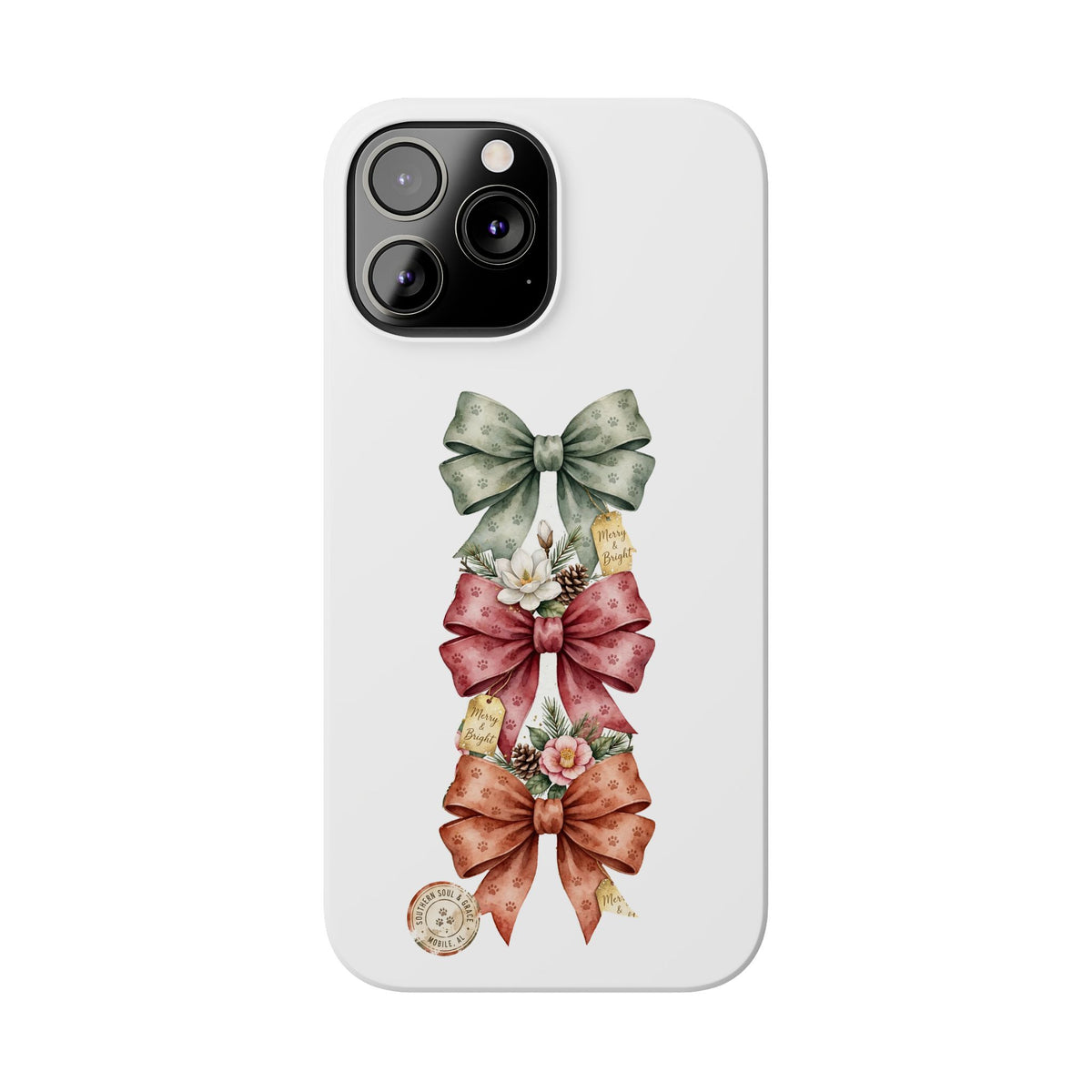 Slim Phone Case — Vintage Bow Trio Floral Design