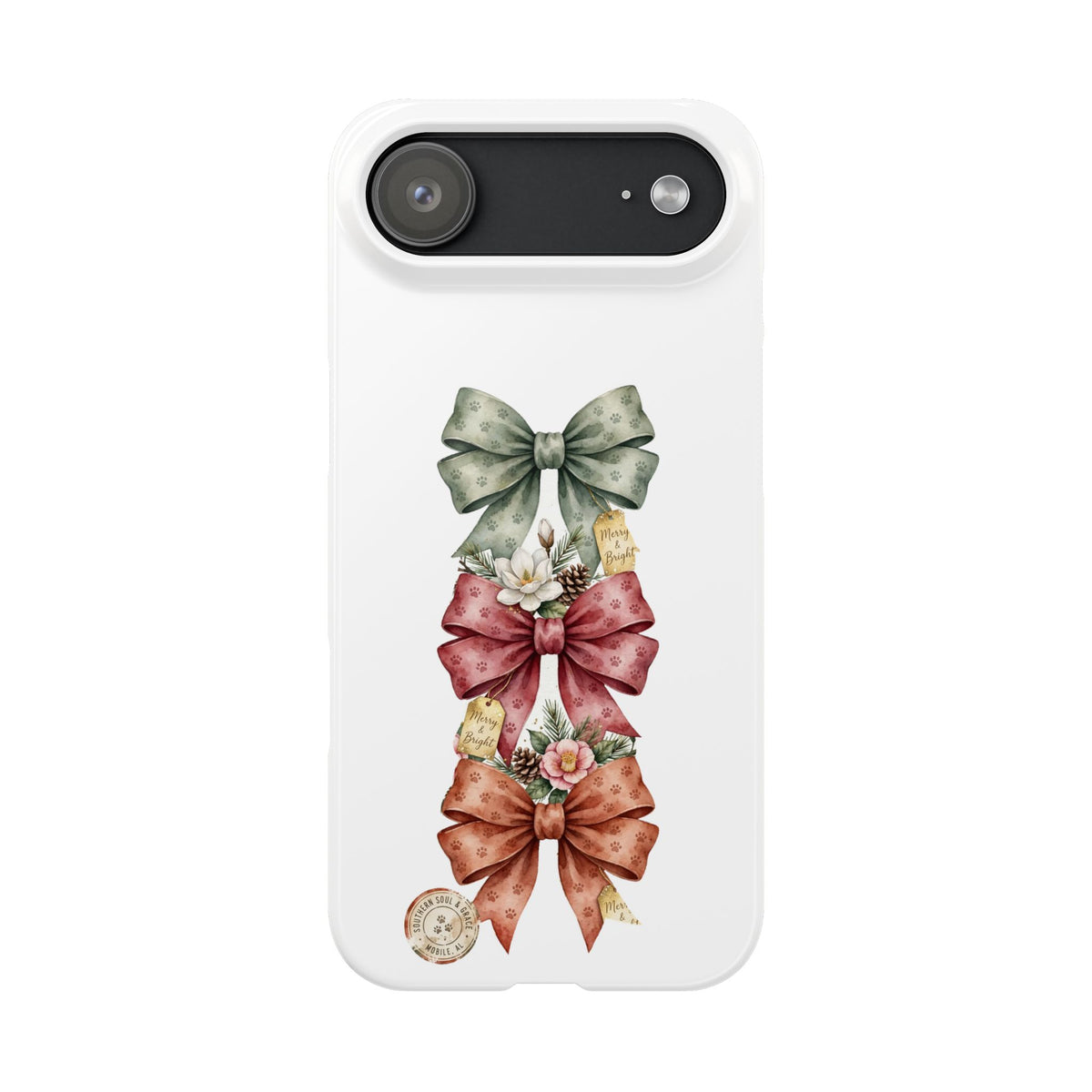Slim Phone Case — Vintage Bow Trio Floral Design