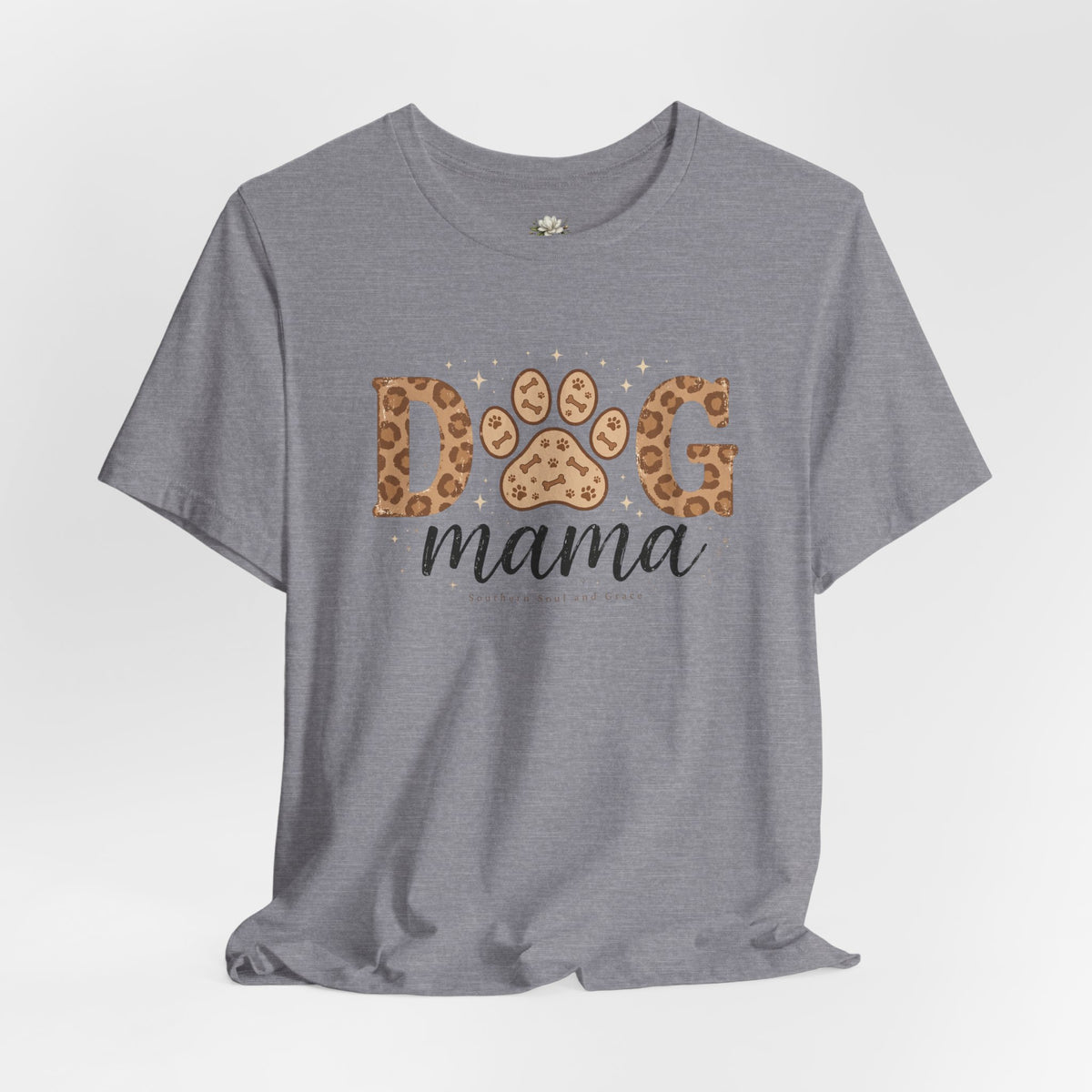 Dog Mama T‑Shirt — Leopard Paw Graphic Tee for Dog Lovers
