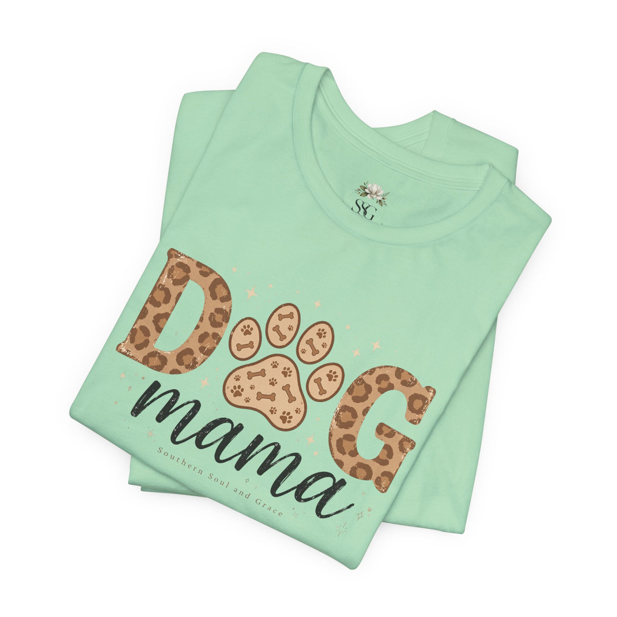 Dog Mama T‑Shirt — Leopard Paw Graphic Tee for Dog Lovers