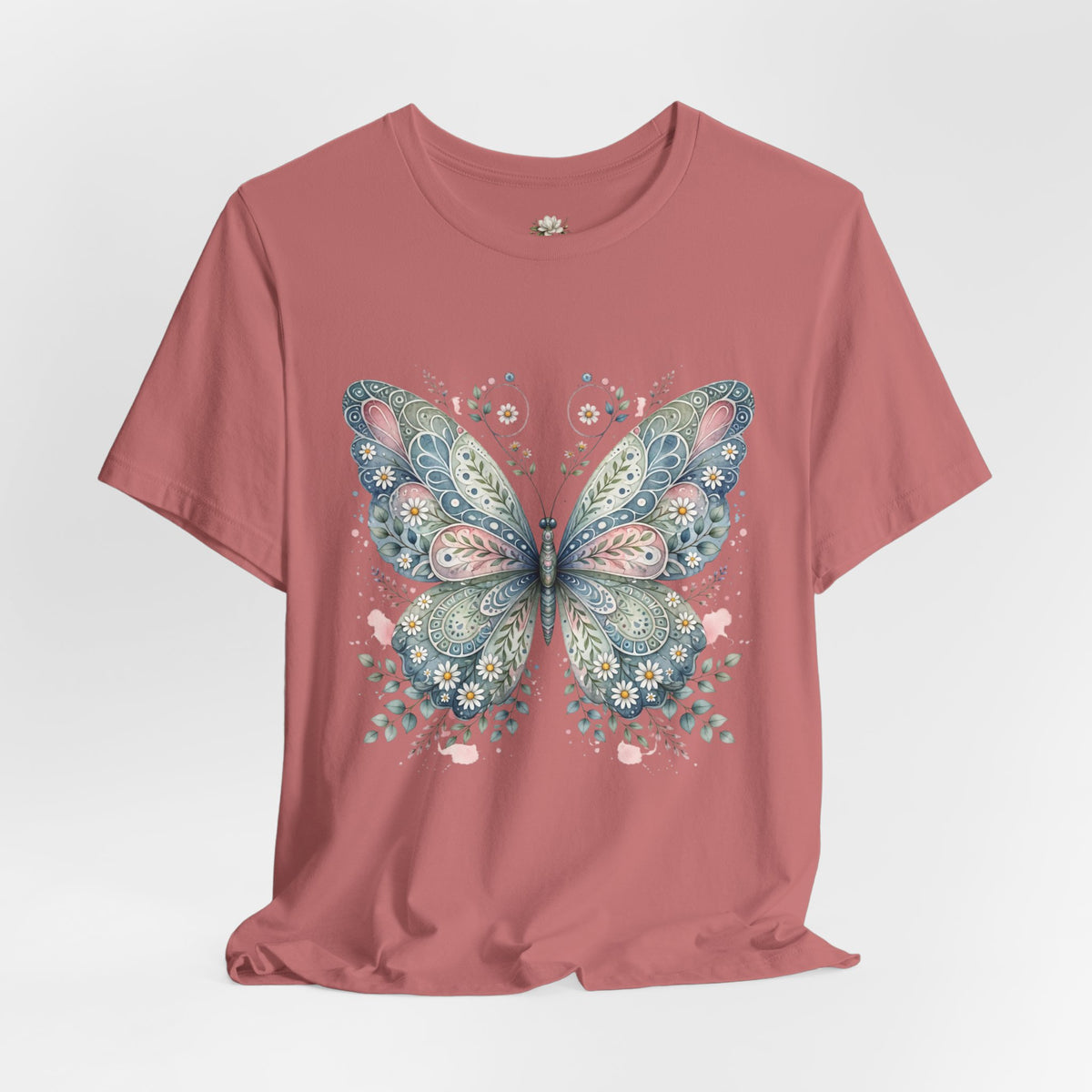 Butterfly Floral Tee — Watercolor Boho Butterfly Graphic T-Shirt