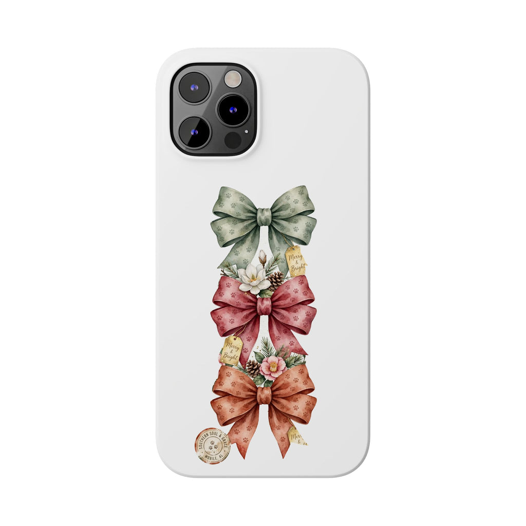 Slim Phone Case — Vintage Bow Trio Floral Design