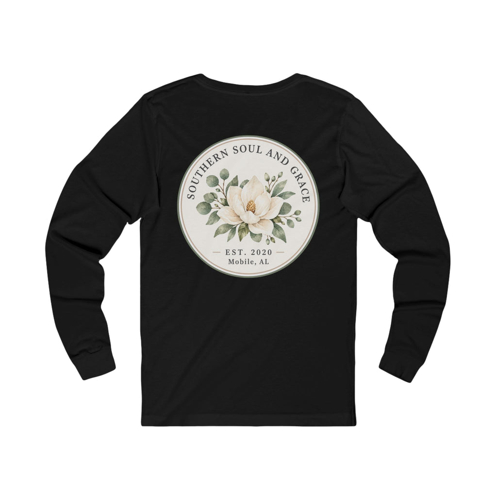 Long Sleeve Tee — Southern Soul and Grace Magnolia Graphic