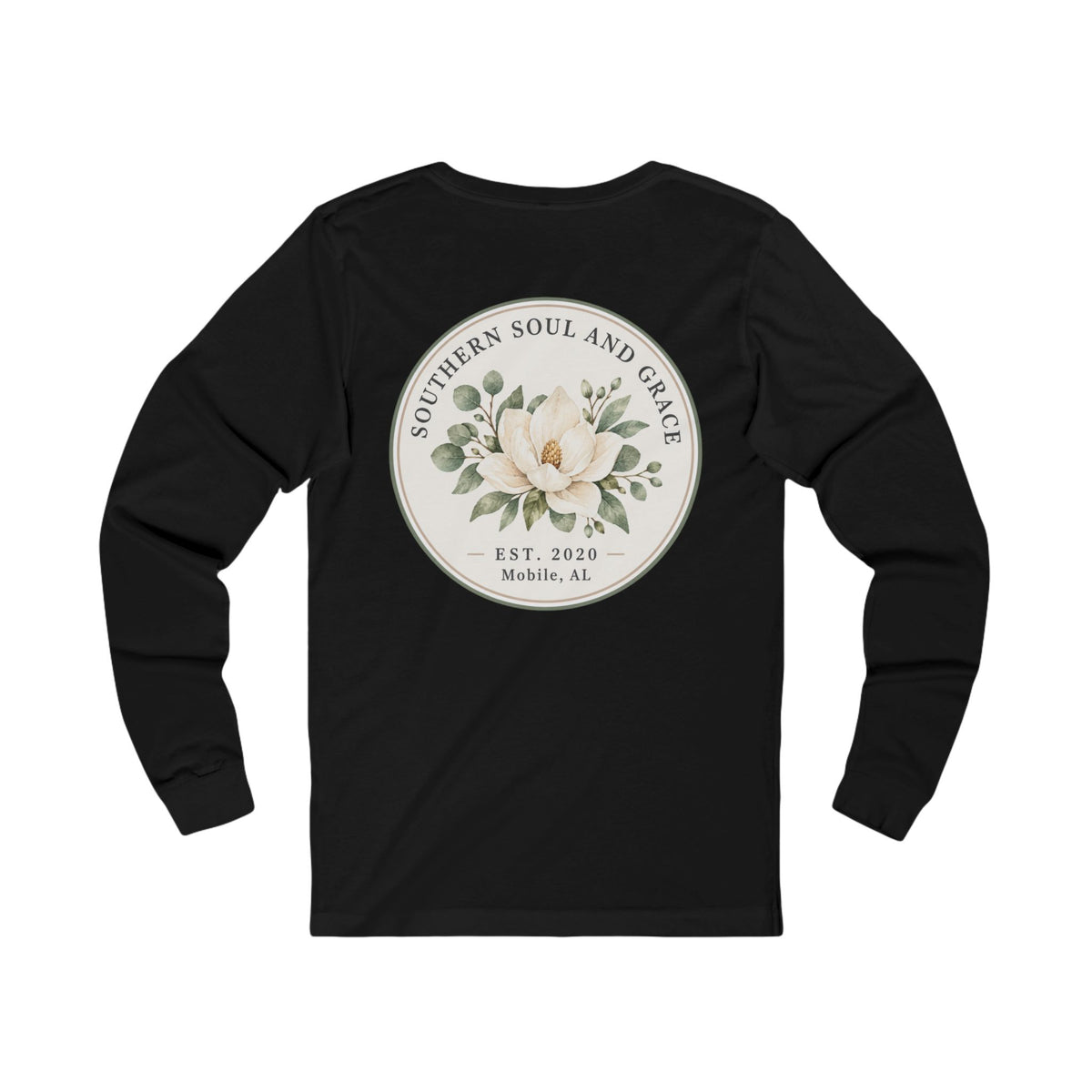 Long Sleeve Tee — Southern Soul and Grace Magnolia Graphic