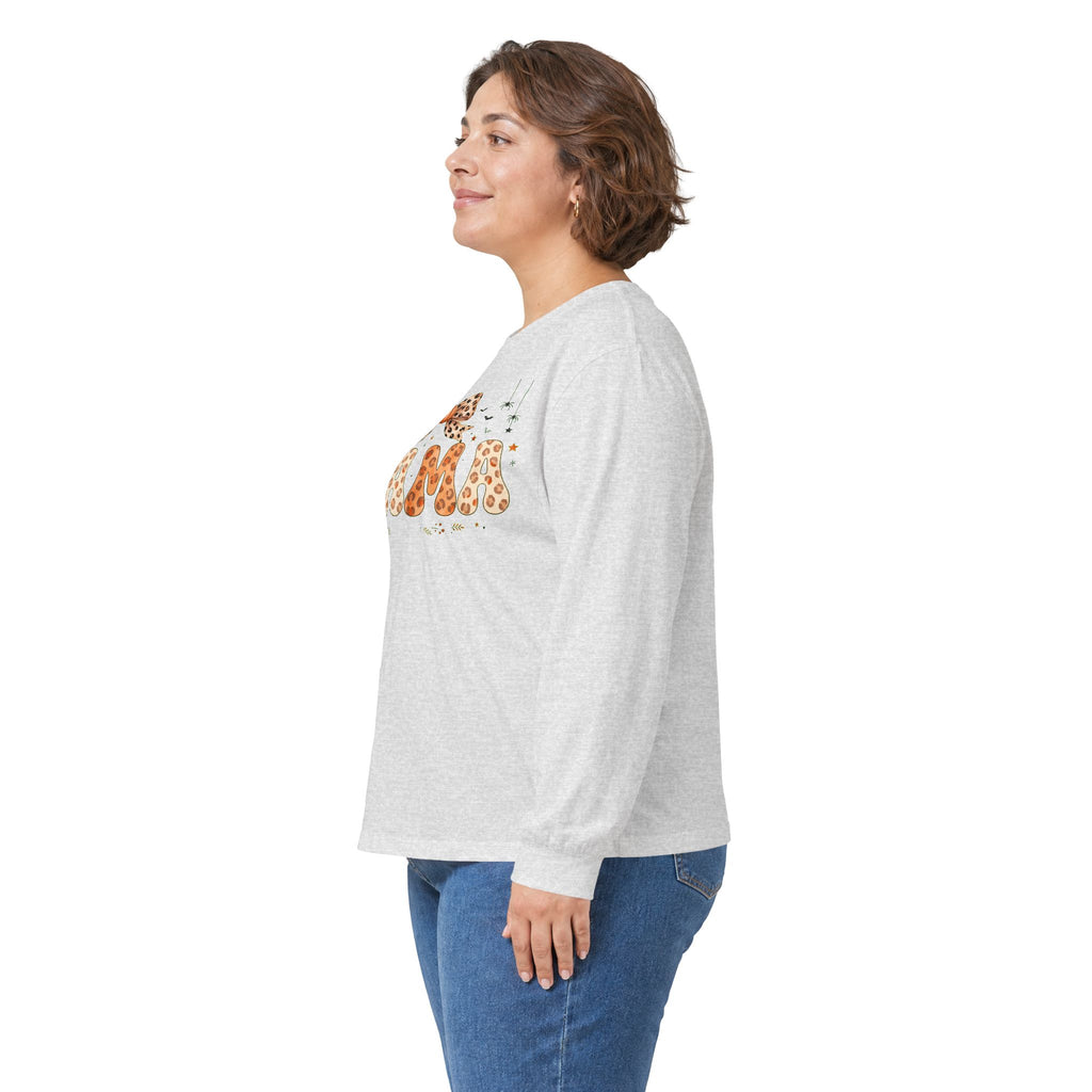 Mama Leopard Print Long Sleeve Tee — Animal Print Mama Shirt