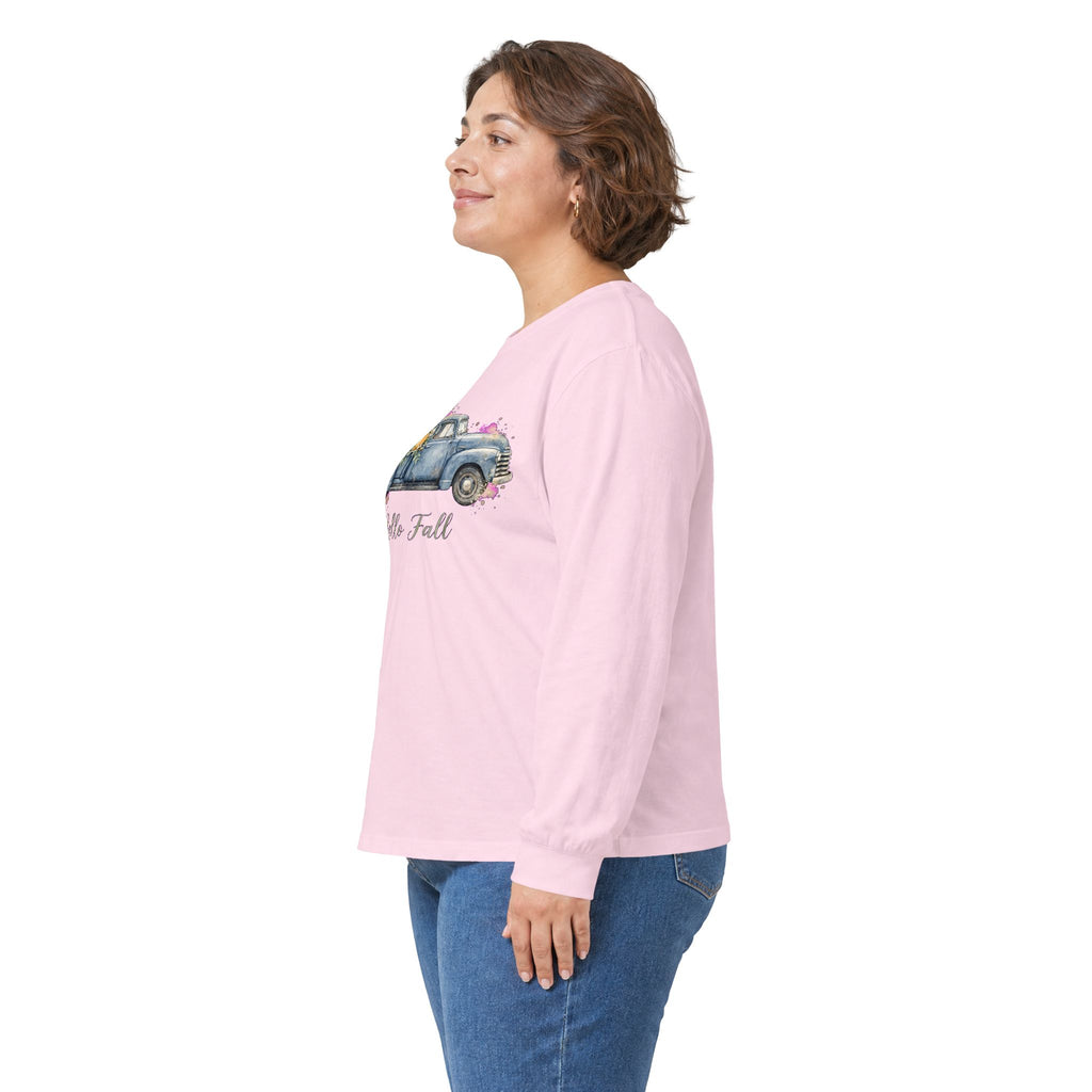Hello Fall Vintage Truck Long Sleeve Tee