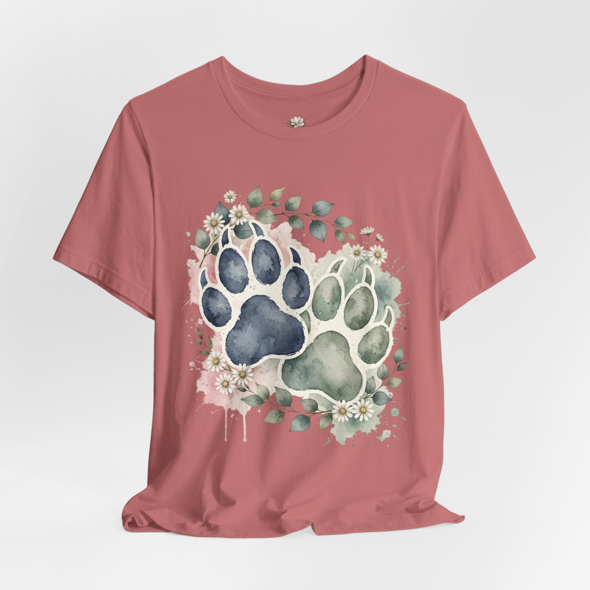 Floral Watercolor Paw Print T-Shirt Southern Soul and Grace